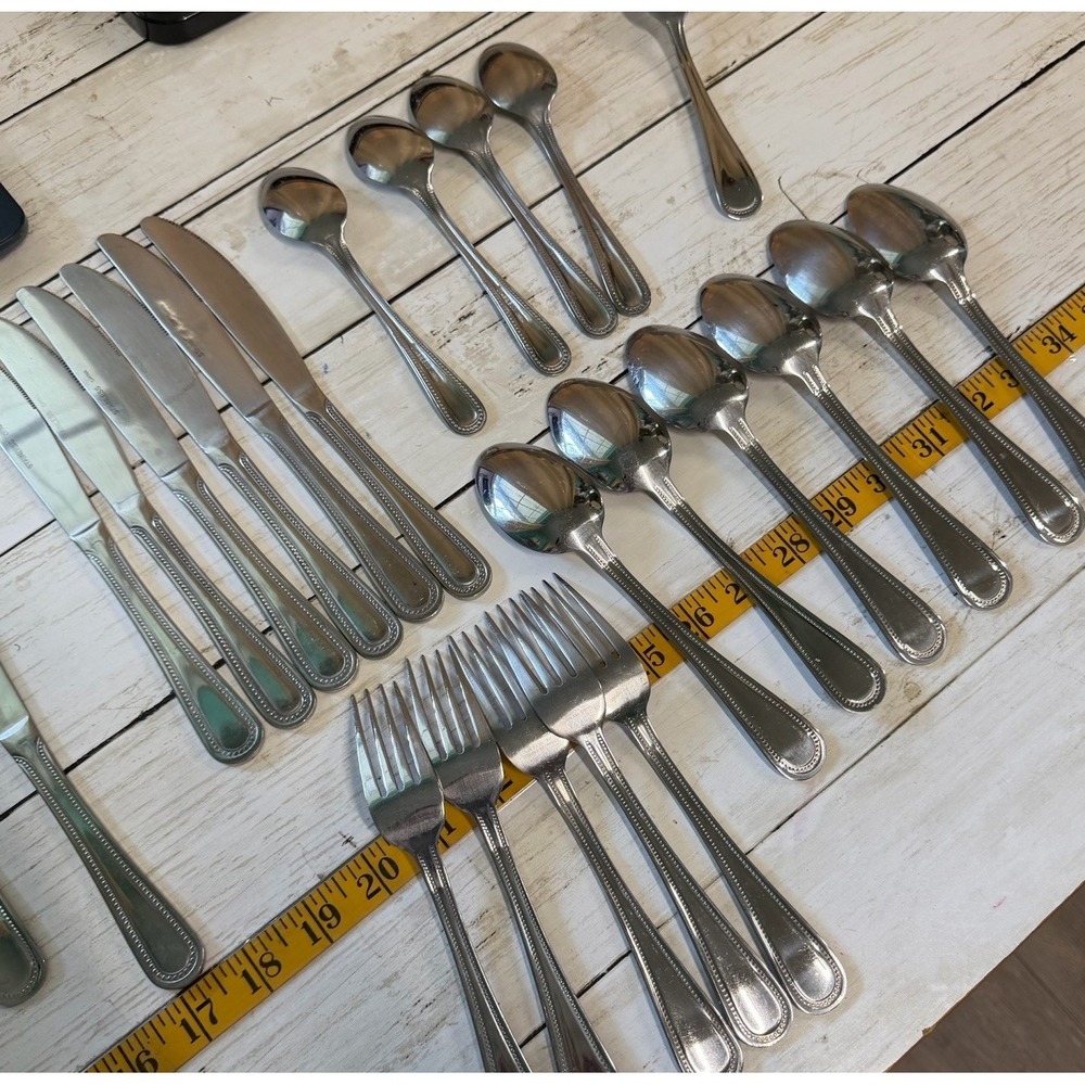 Gibson Bead 18/0 Stainless Flatware Replacement Pcs Set Of 28 - Picture 11 of 13